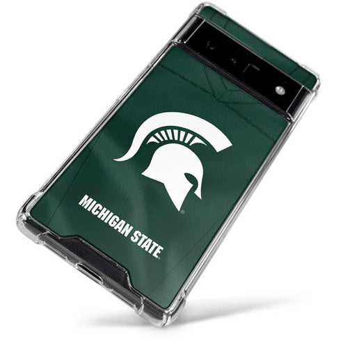 Michigan State University Green Jersey Google Pixel 6 Clear Case